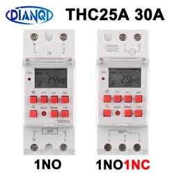 time switches din rail digital THC25A 30A weekly programmable electronic microcomputer timer 220V 230V 12V AC bell ring Tp8a16