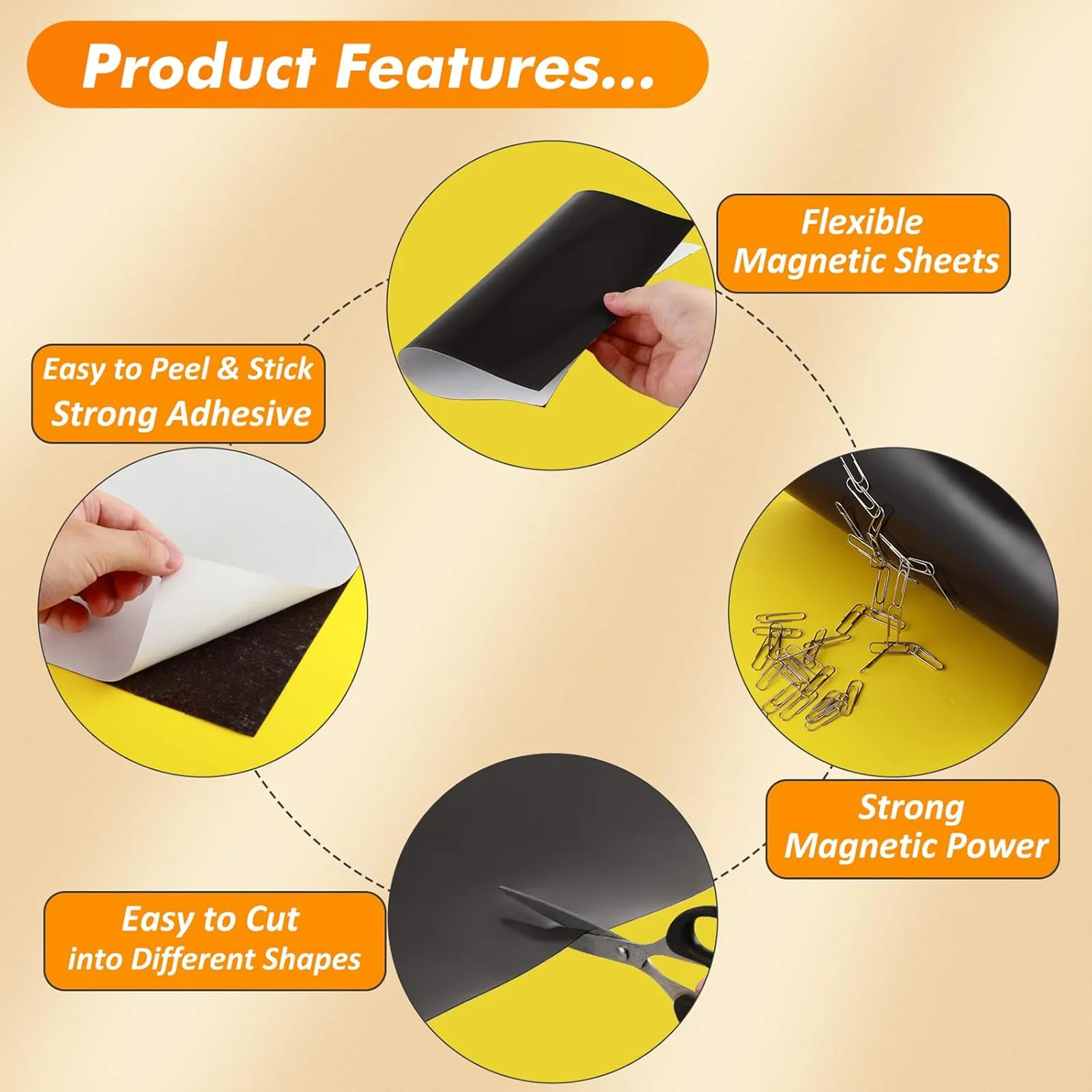 5/10 folhas a4 folhas magnéticas autoadesivas 8.3x11.7 polegadas papel magnético pegajoso flexível 12mil para uso doméstico e de escritório