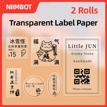 Niimbot B1 B21 B3S 열 라벨 프린터 투명 스티커 방수 및 내유성 자체 접착 라벨 기계