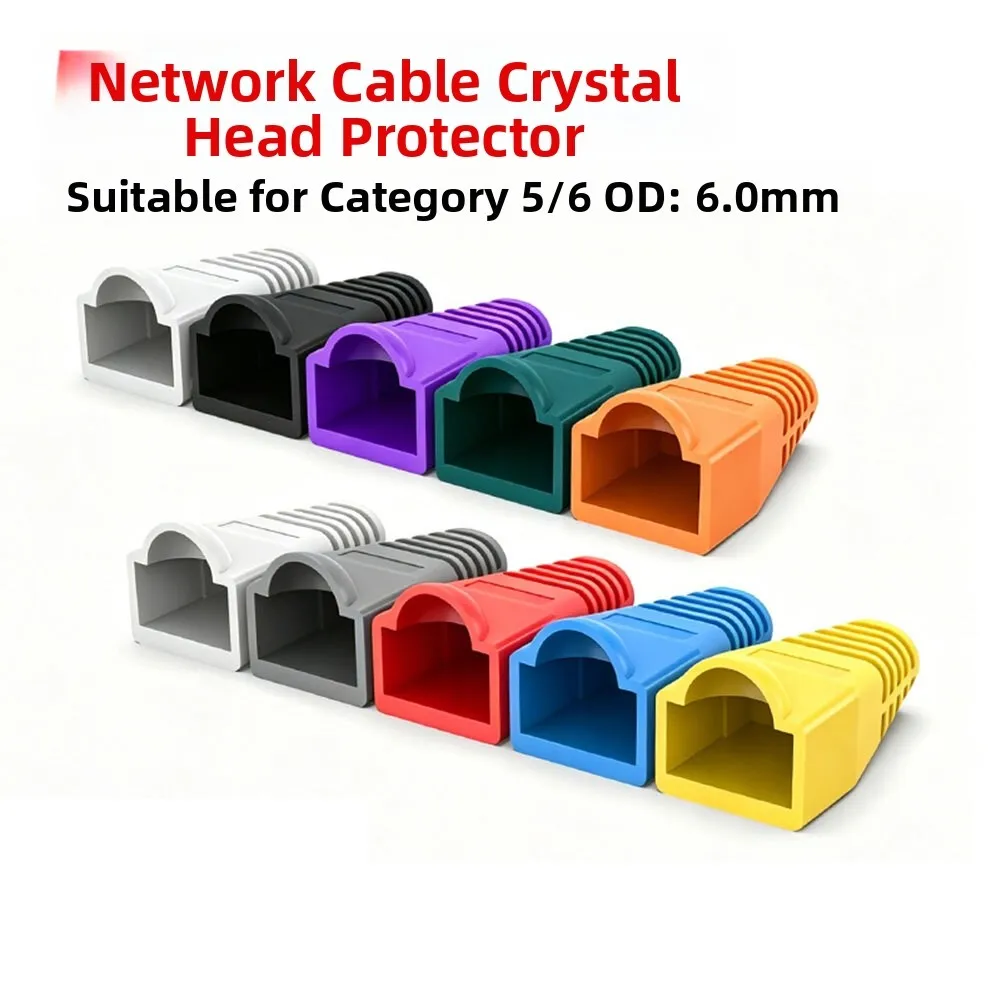 100Pcs Multiple Color Options Ethernet Network Cable Strain Relief Boots Cable Connector Covers For RJ45 CAT5 CAT6 Accessories