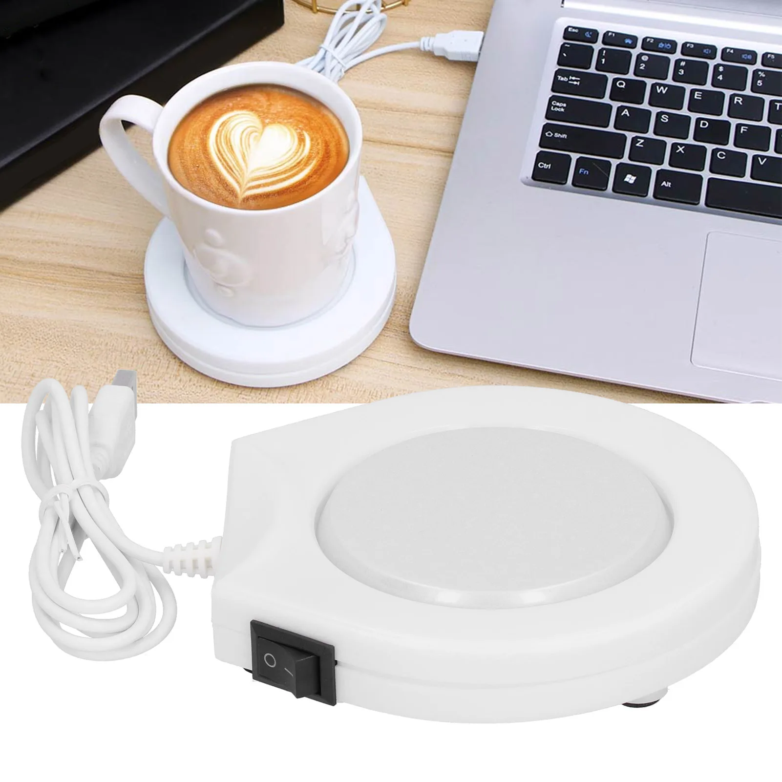 USB Plug In Heater Pad Vacuum Cup Mat Warmer Coaster Placemat for Office Milk Coffee