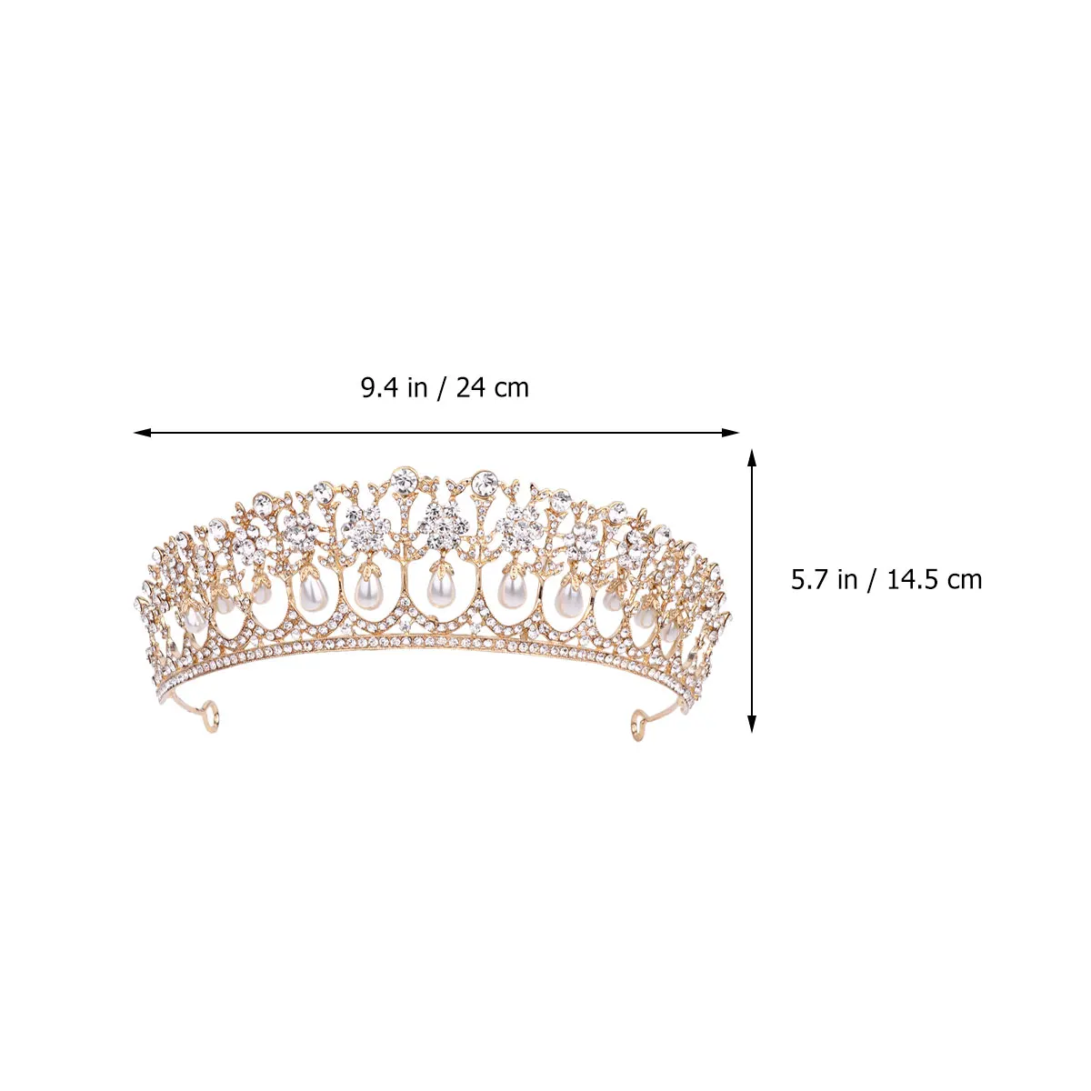 

Baroque Crown Hoop Rhinestone Alloy Wedding Headband Golden Bridal Crown Party Headdress For Women Fashion Hair Band Bride Hair