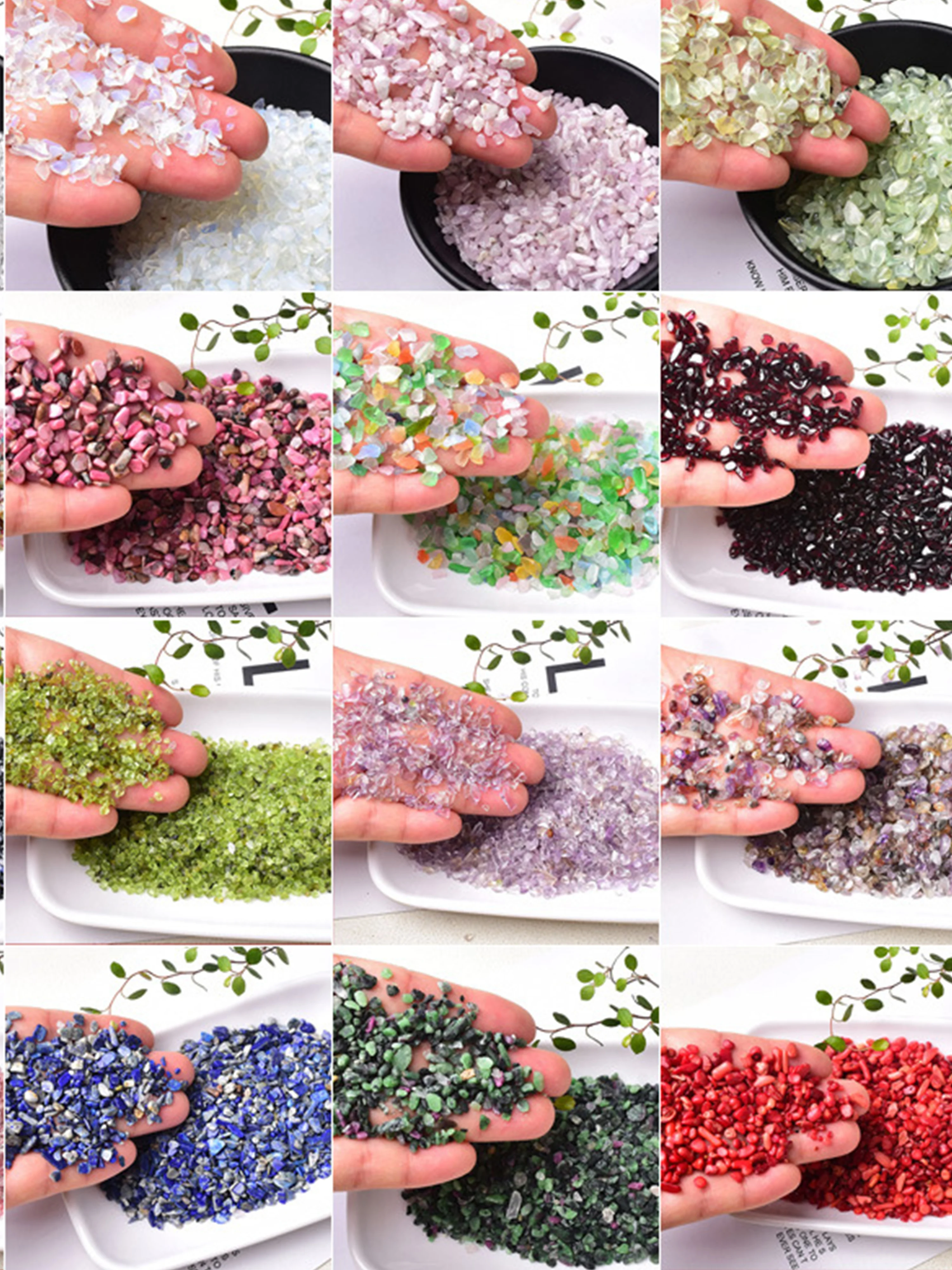 AliExpress NONE 3-5mm Natural Polished Agate Crystal Chips Healing Mineral Gravel Cleansing Stones for Fish Tank Succulent Pot Handmade DIY Supp