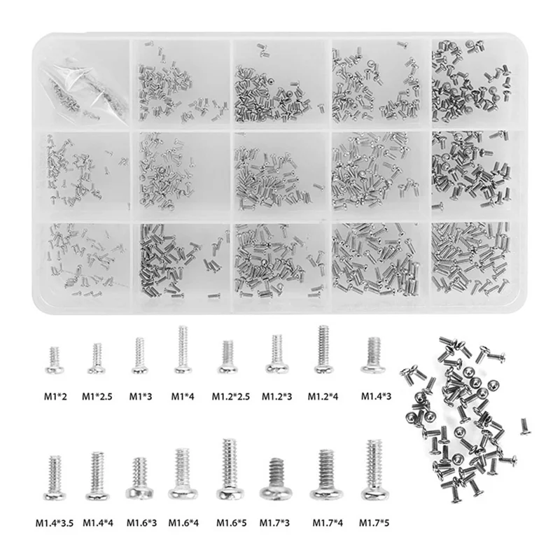 800 шт. крошечные винты для электроники, небольшой мини-набор винтов с цилиндрической головкой для ремонта очков, часов