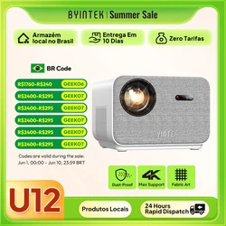BYINTEK LOVE U12 Full HD 1080P Projector 4K 800 ANSI Android WiFi 6 Auto Focus Home Theater Projectors for Movie Meeting Video