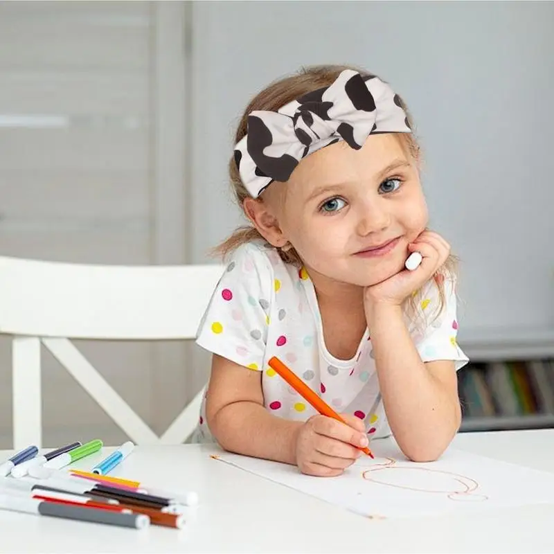 

Повязка на голову с бантом для малышей, широкий леопардовый тюрбан для волос, повязка на голову, мягкая эластичная повязка на голову с бантиками для новорожденных девочек 0-2 лет