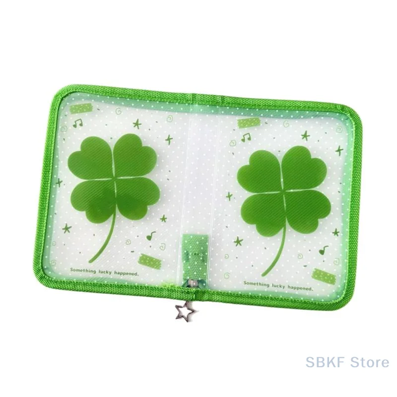 

Очаровательная папка для хранения канцелярских принадлежностей с крыльями клевера и клубники A6, саржевая сумка на молнии, сумка для файлов, школьные и офисные принадлежности