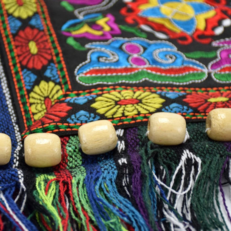 Hmong Vintage ethnische Umhängetasche Stickerei Boho Hippie Quaste Tote Messenger – Detail 14