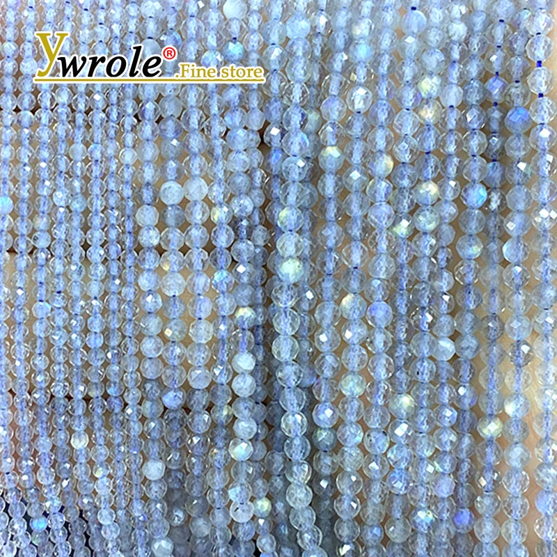 

Маленькие круглые граненые драгоценные камни AA, серый лунный камень, бусины-разделители из натурального камня для изготовления ювелирных изделий, браслеты «сделай сам», подвески, аксессуары 15 дюймов