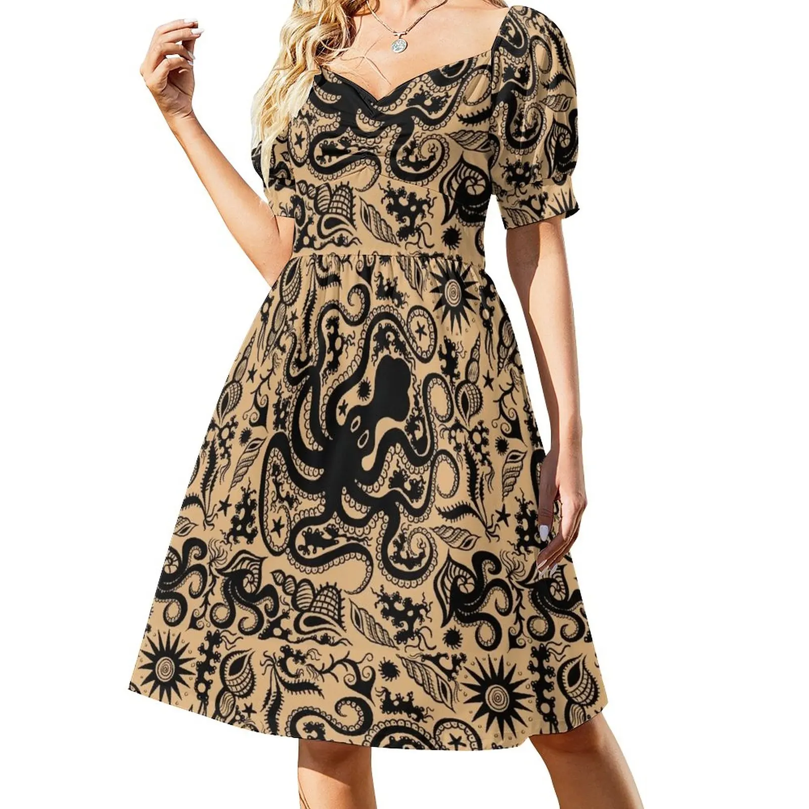 Minoan Marine Style Pottery Pattern Dress luxury dress Dress women women's evening dresses 2023 long sleeve dresses