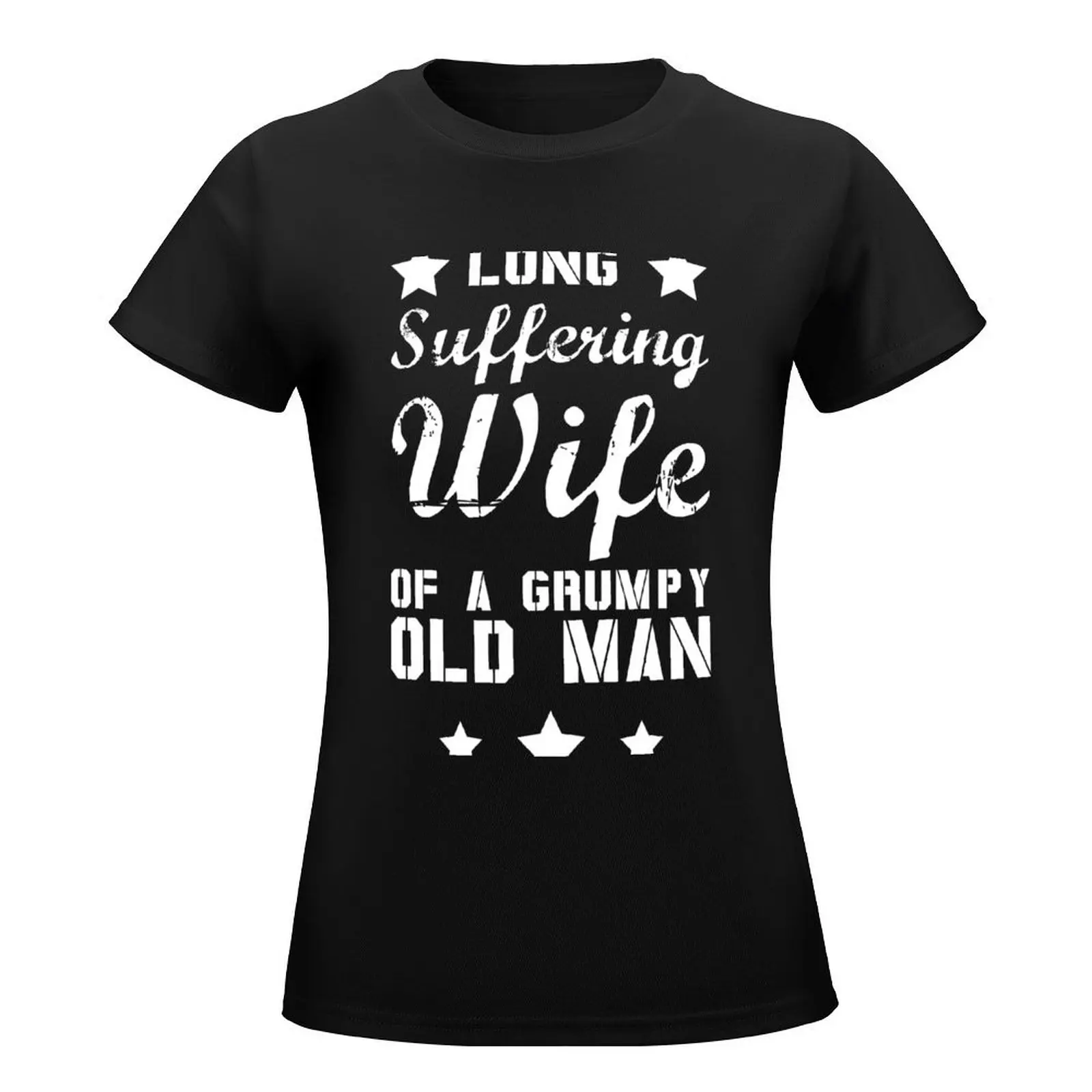 Long Suffering Wife of a Grumpy old man T-Shirt hippie clothes summer clothes Short sleeve tee black t-shirts for Women