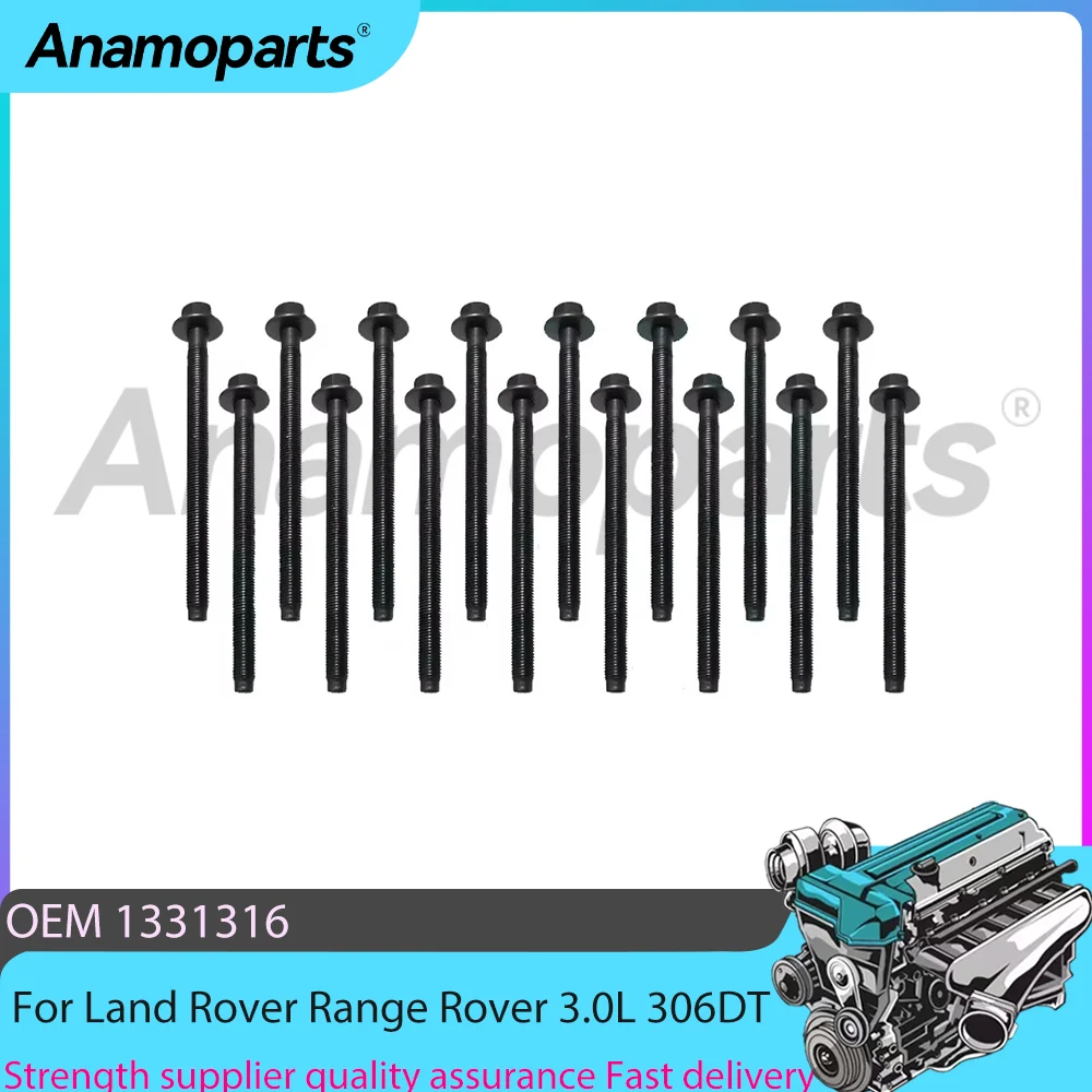 

Engine Head Bolt Set Fit 3.0 L Diesel TDV6 For Land Rover Range Rover Discovery Jaguar XF 3.0L 306DT AJV6D 3.0L 1331316 09-24