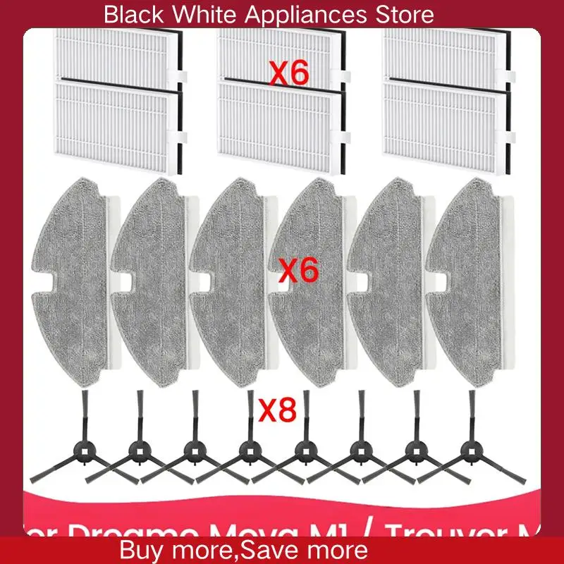20PCS แปรงกรอง Mop ผ้าชุดสําหรับ Dreame Mova S20 Ultra/RLM71CE ที่มีประสิทธิภาพทําความสะอาดในครัวเรือนเปลี่ยนชิ้นส่วน-CLIM