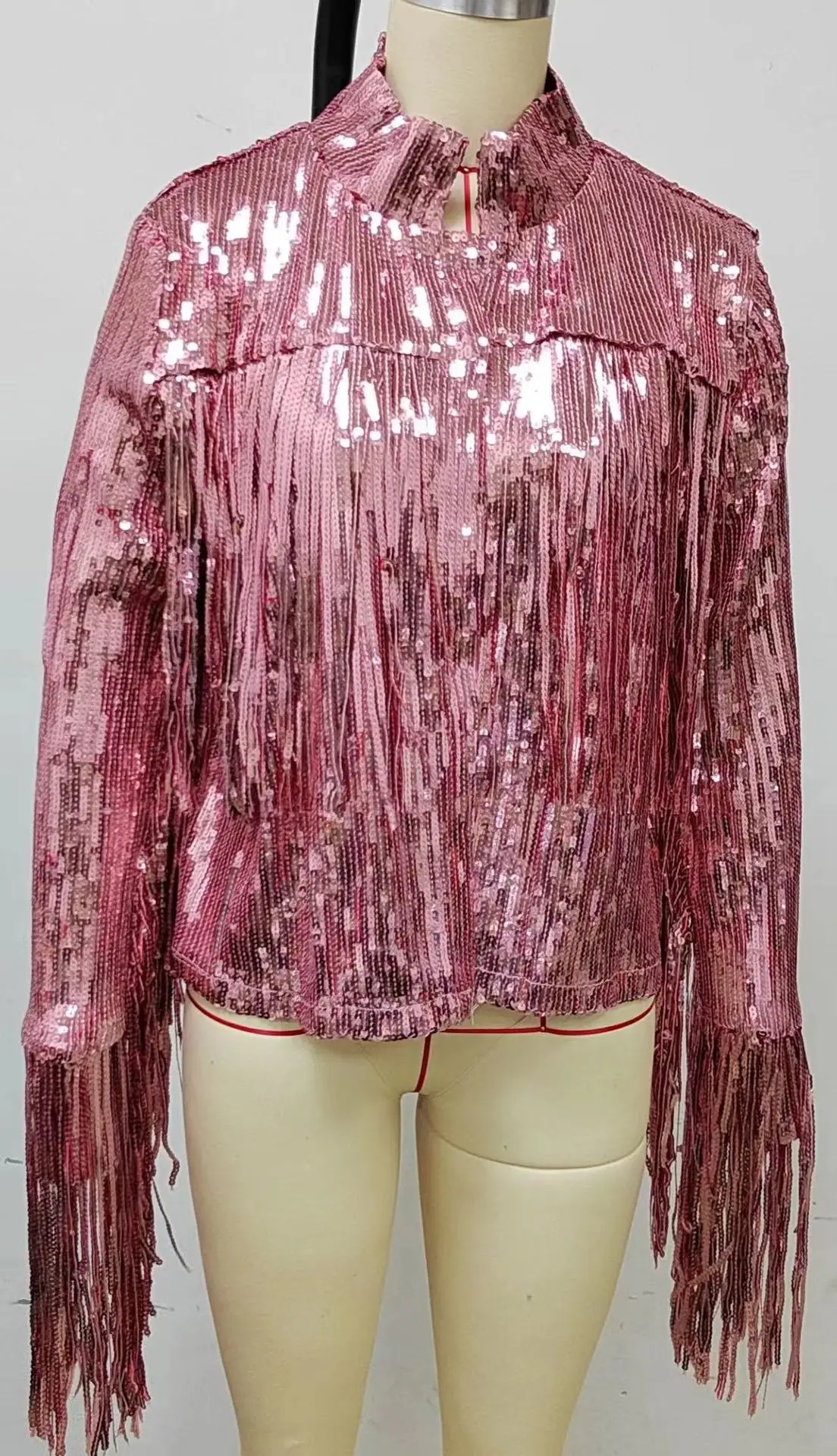 2024 Jacket Coat Sequined Tassel Cardigan Top Jacket Evening Party Annual Meeting Performance Dress