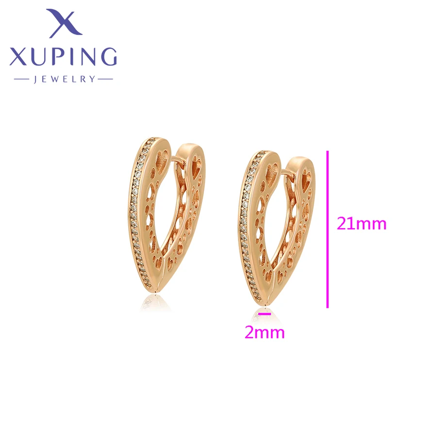 Xuping Jewelry Fashion Heart Shape Gold Color Earring for Women Gift X000011788