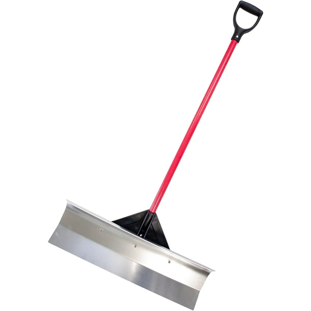 

30" Aluminum Snow Pusher, Fiberglass Handle Heavy Duty Lightweight for Driveways