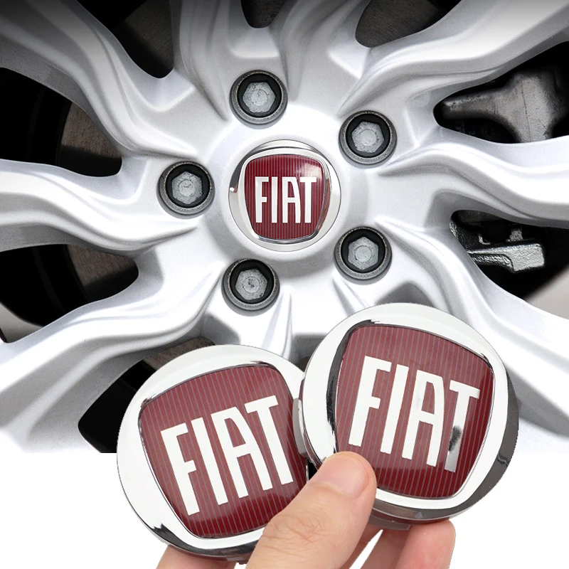 4 Stück 50/58mm Auto-Radnabenkappen für Fiat 500 Abarth Punto Panda Viaggio Auto-Reifen-Mitteldekorationsaufkleber Zubehör