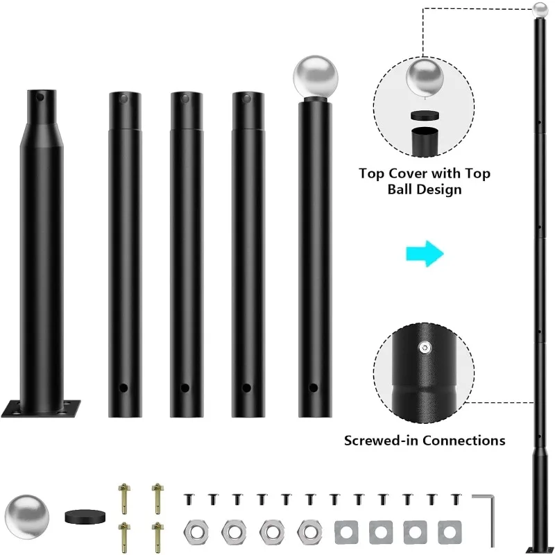 home.16.5Ft Solar Street Light Pole for Parking Lots,Outdoor House - Durable Weather-Resistant Street Poles