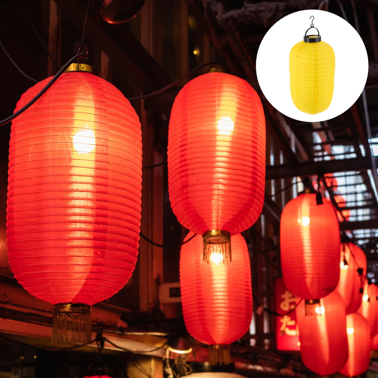 

Japanese Style LED Paper Lanterns Hanging Bright Color LED Winter Melon Lanterns for Restaurant Shop Outdoor Party Decoration