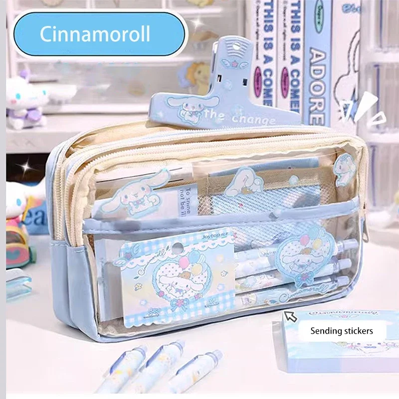 Новинка 2024 Sanrio My Melody Kuromi Cinnamoroll пеналы студенческие канцелярские принадлежности для хранения школьные принадлежности Ins аниме Kawaii милые подарки