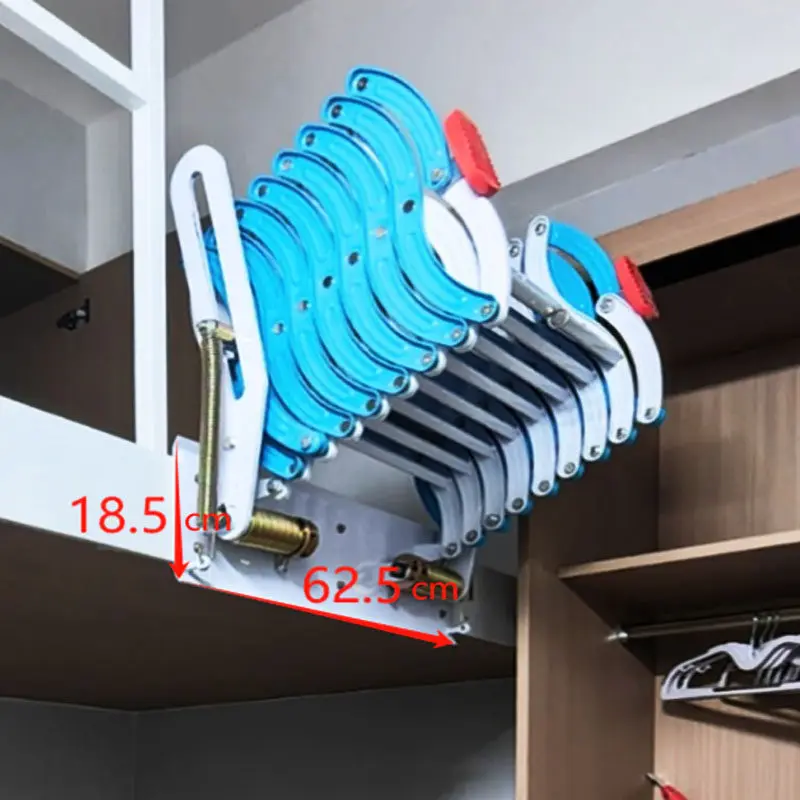 Upturned attic telescopic staircase wall hanging indoor and outdoor compartment folding and shrinking lift staircase
