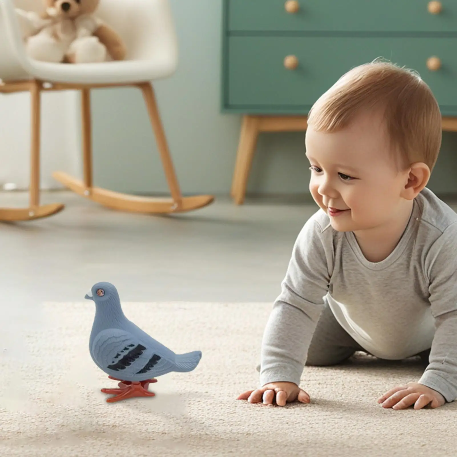 1PC Kids Clockwork Toy Creative Simulation Toy Pigeon Simulation Animal Cute Winding Will Jump Toys for Children, Boys Gift