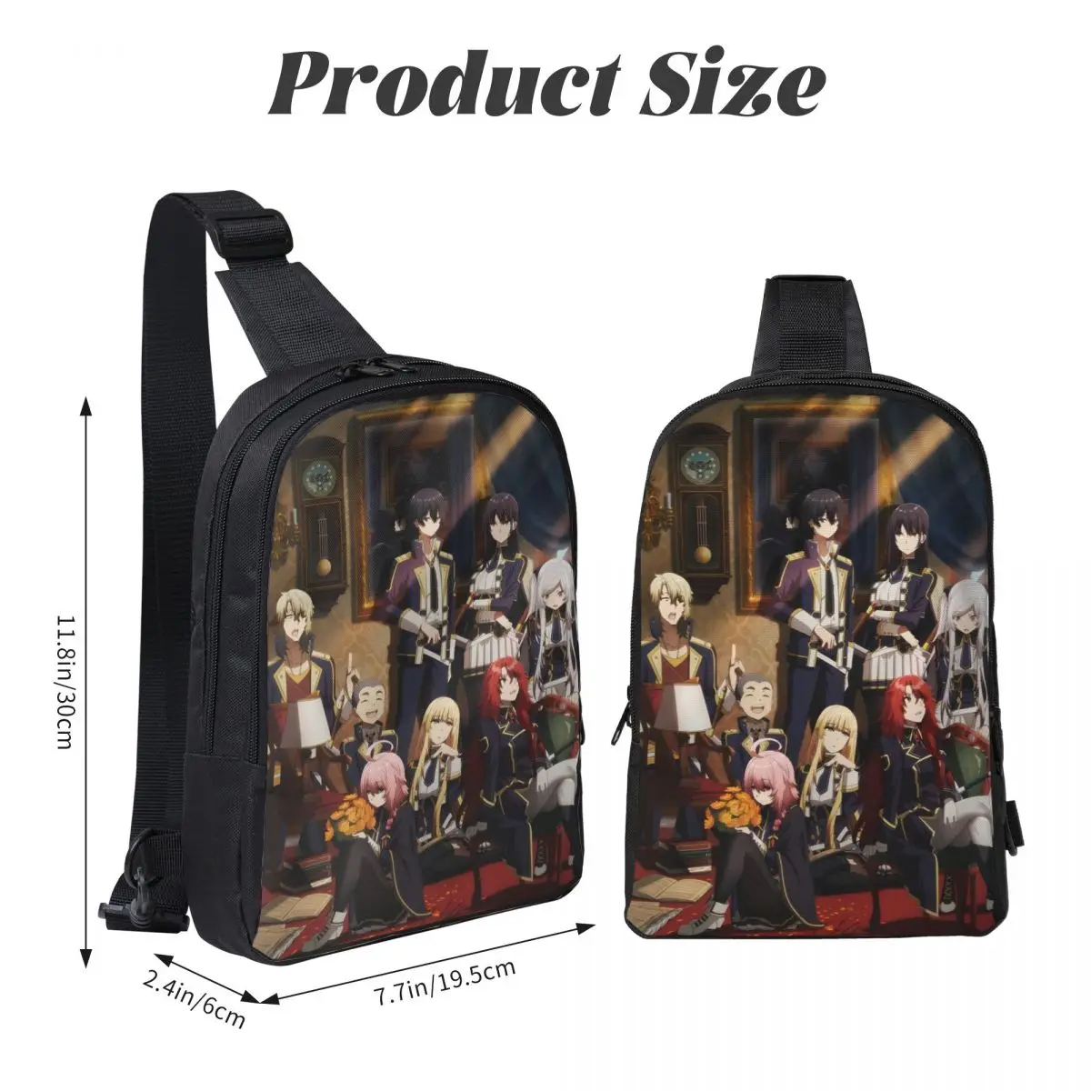 Anime Eminência na Sombra Crossbody Sling Mochila, Estilingue de Ombro, Peito, Ajustável, Viagem, Caminhada Daypack, Ao ar livre