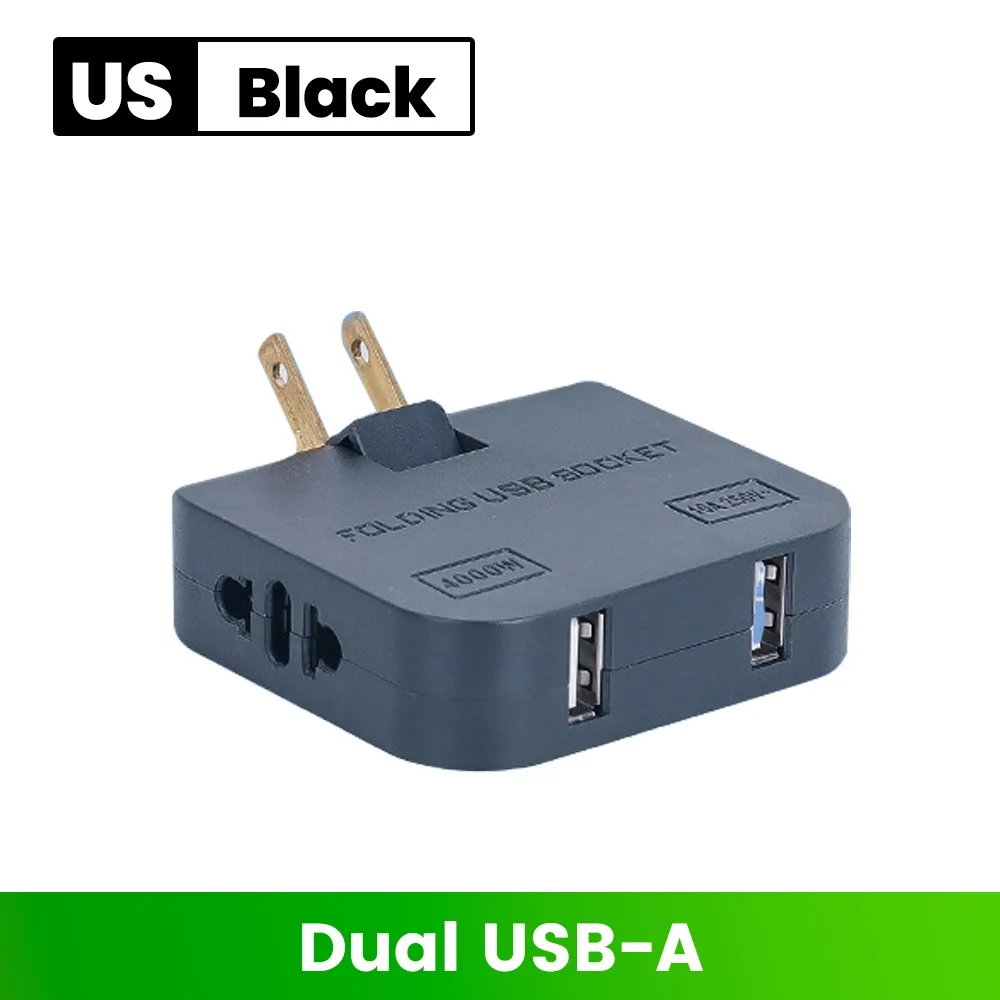 3-in-1 EU/US-Steckdose, Stecker-Adapter, faltbar, USA zu EU, Reise-Adapter, Stromkonverter, KR-Stecker, Steckdose, AC-Steckdose