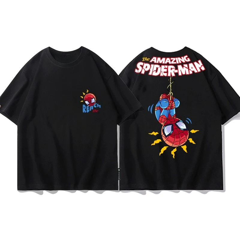 

Marvel Genuine High Quality Marvel Spider-Man American Spider Print Short Sleeve Men's and Women's Crew Neck Loose T-Shirt