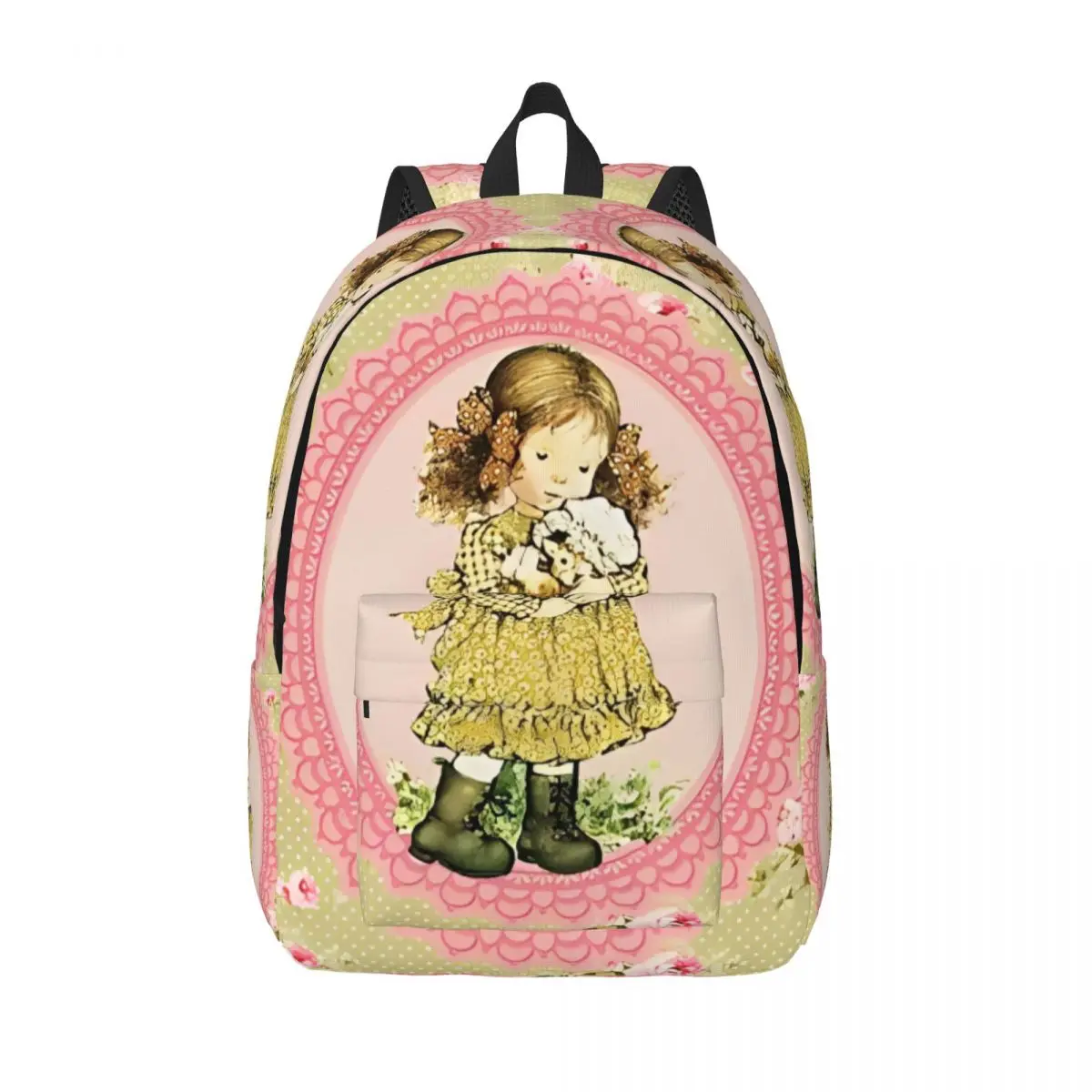 

Girl Sarah Kay With Kitten Classical Backpack with Pocket School Cute Painting Daypack Men Women Laptop Computer Shoulder Bag