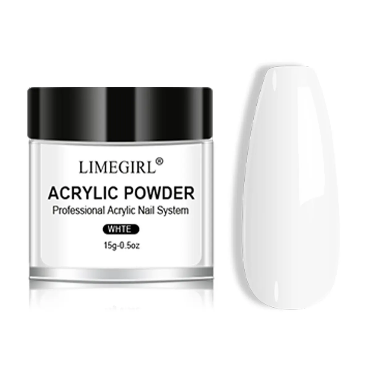LIMEGIRL 5-Farben-Nagel-Acrylpulver, professionelles rosa, klares, weißes, nacktes Polymer für Nagelverlängerung, Salonqualität, feines Pulver