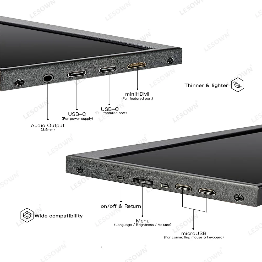 Imagem -03 - Lesown-long Stretched Touch Screen Monitor para Music Media Timeline Edição pc Monitoramento de Temperatura Ips Uhd 4k 14 3840x1100