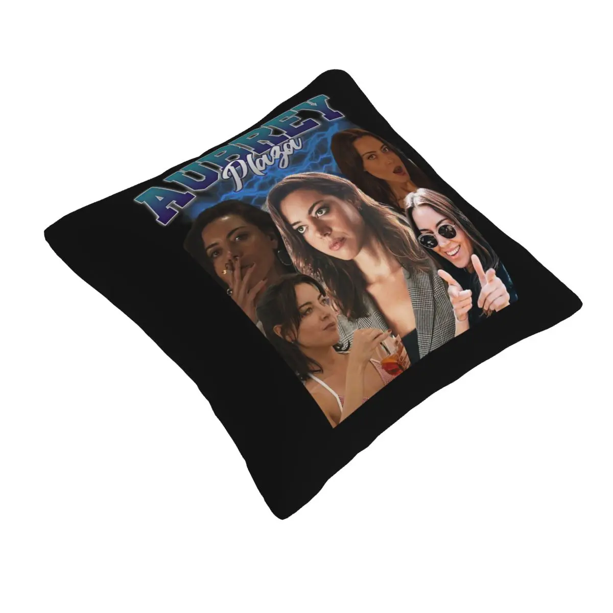 Aubrey Plaza Retro Style Square Pillowcase Pillow Cover Cushion Decor Comfort Throw Pillow for Home Sofa