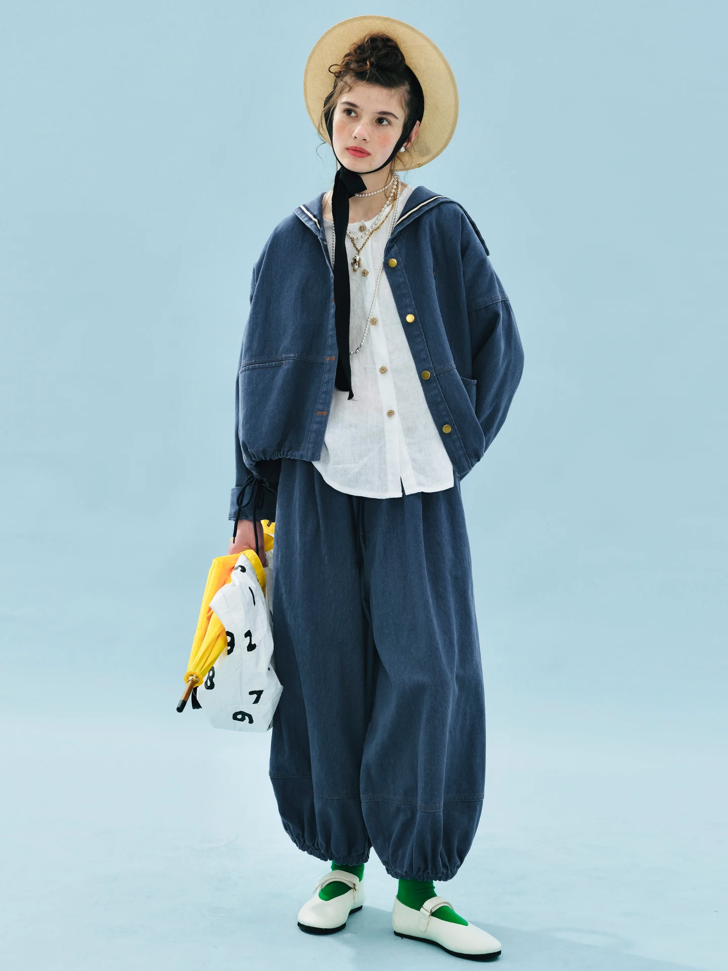 

Navy-style Denim Jacket Loose Fit Super eye-catching for daily outings or shopping stylish and individual 255220