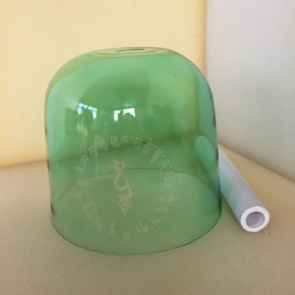 YUN QI QING YIN Green Crystal Singing Bowl 7.5