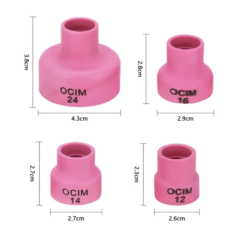 [NEW!A08R】 For Welding Equipment Compatible TIG Cup Kit Set 4Pcs 12 14 16 24 Center Hole Inner Dia Diameter
