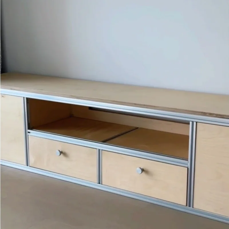 ตู้เก็บของแบบมีขอบ ตู้ล็อกเกอร์ ดีไซน์หรูหราทันสมัย สำหรับห้องนั่งเล่น ตู้วางทีวีหลายชั้น ตู้แบบประกอบได้