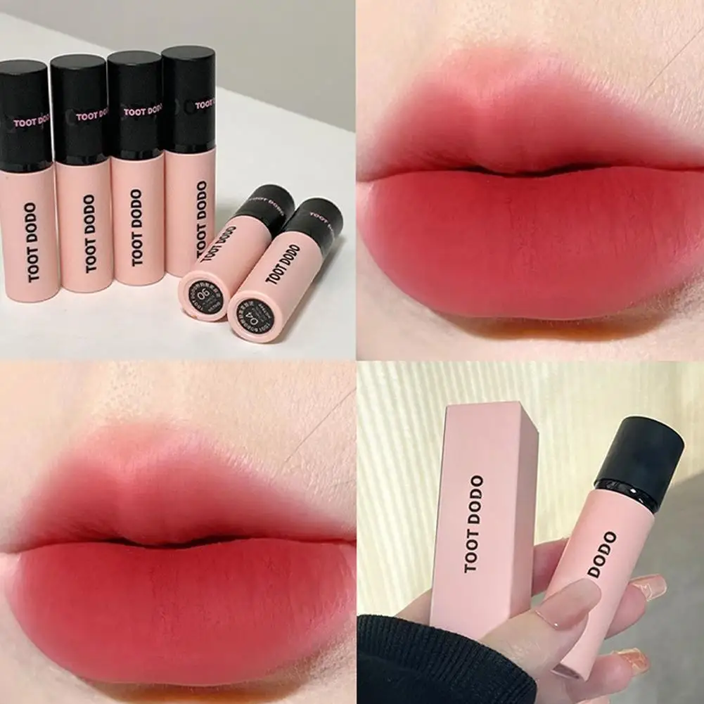 Bálsamo labial de terciopelo, pintalabios de belleza, mate, rojo, zanahoria, K8y0