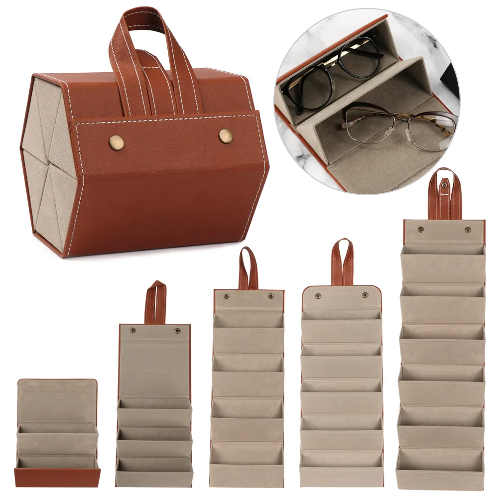 Multi-slot Portable Travel Eyeglasses Holder Storage Box Glasses Organizer Sunglasses Case