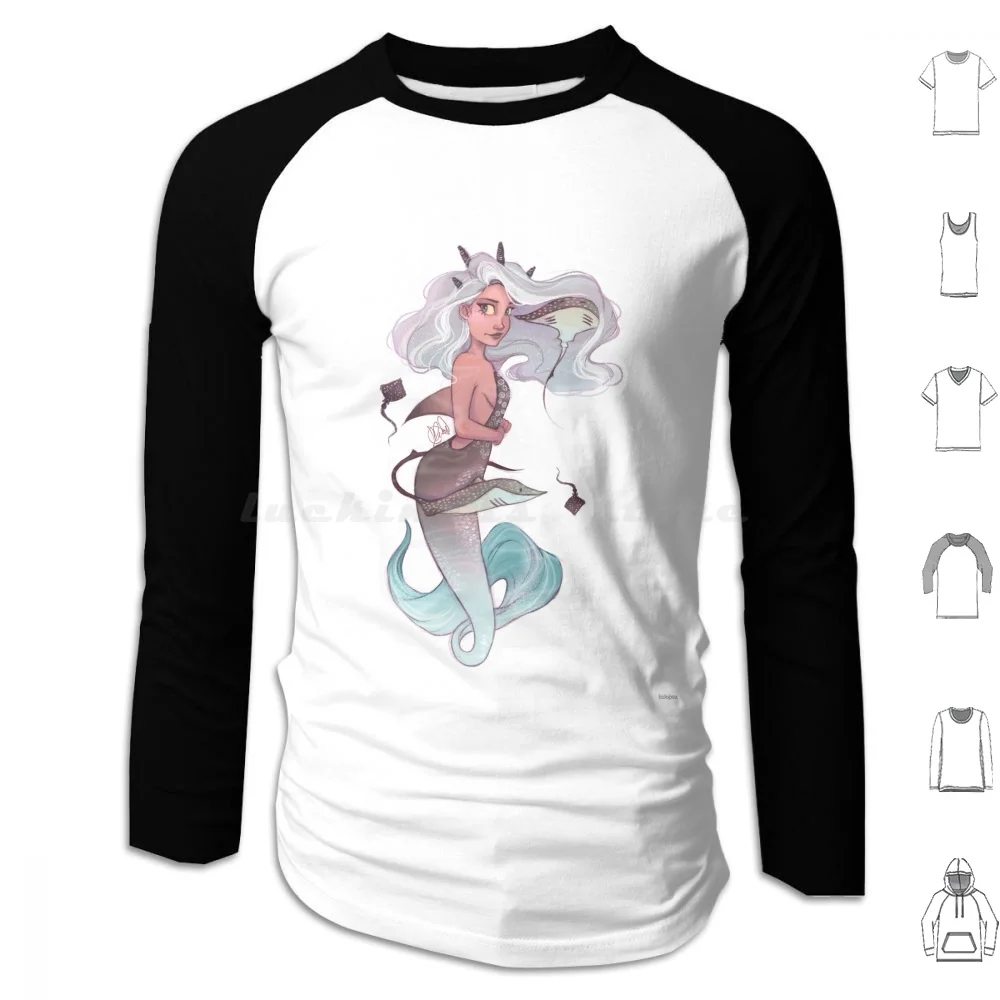 Gemini Hoodies Long Sleeve Gemini Mermaid Zodiac Stingray