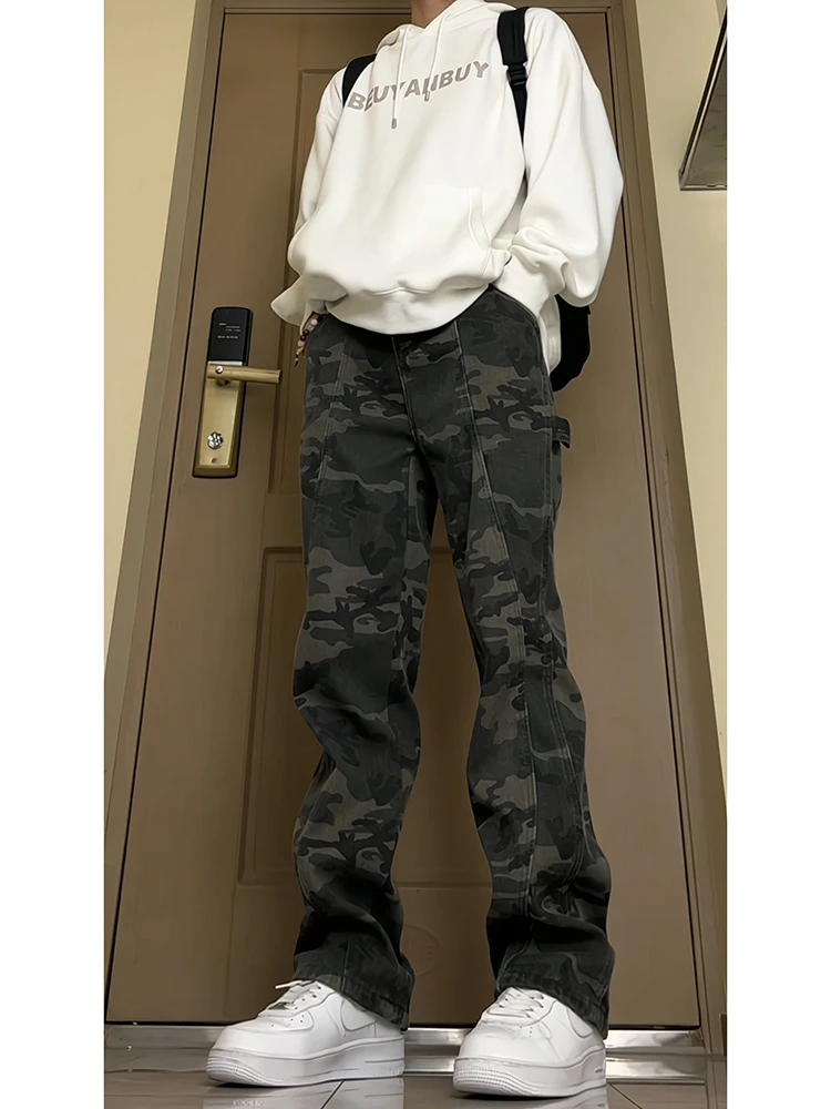 

Мужские брюки Military Cleanfit для осени и зимы, камуфляжные рабочие брюки в стиле хип-хоп, деконструированные, в американском ретро-стиле, повседневные брюки