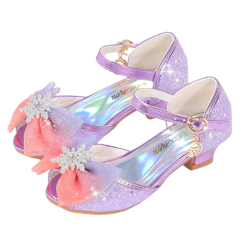 

2021 Kids Princess Shoes Low Heel Fashion Summer Sandals Girls Mary Jane Shoes Children Colorful Fancy Slip on Ballerina Flats