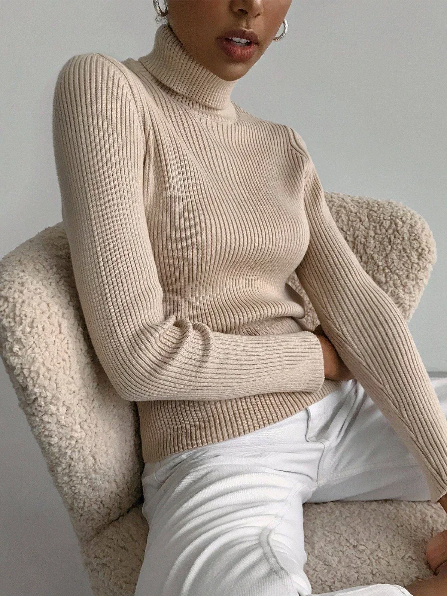 Bornladies Basic Turtleneck Women Sweaters Autumn Winter Tops Slim Women Pullover Knitted Sweater Jumper Soft Warm Pull