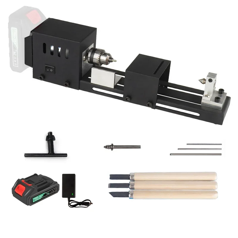 

Cordless Mini Wood Lathe Portable Wood Turning Lathe for DIY, Hobby & Home Workshop Small Wood Lathe Battery Powered Wood Lathe