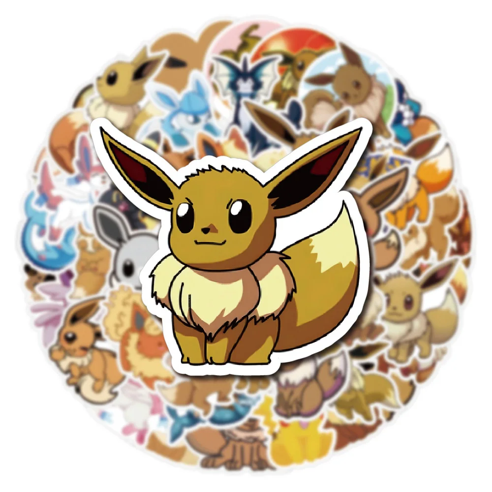 10/30/50 stücke niedlichen Cartoon Anime Pokemon Eevee Graffiti Aufkleber Laptop Wasser flasche Telefon Kühlschrank lustige Kind Spielzeug Dekoration Aufkleber