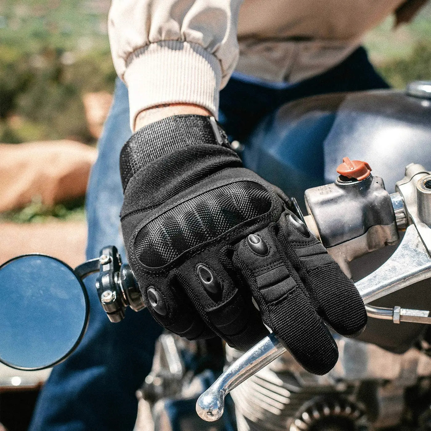 

Motorcycle Touchscreen Gloves Artificial Leather Hard Knuckle Full Finger Protective Gear Racing Riding Hunting Moto Motocross