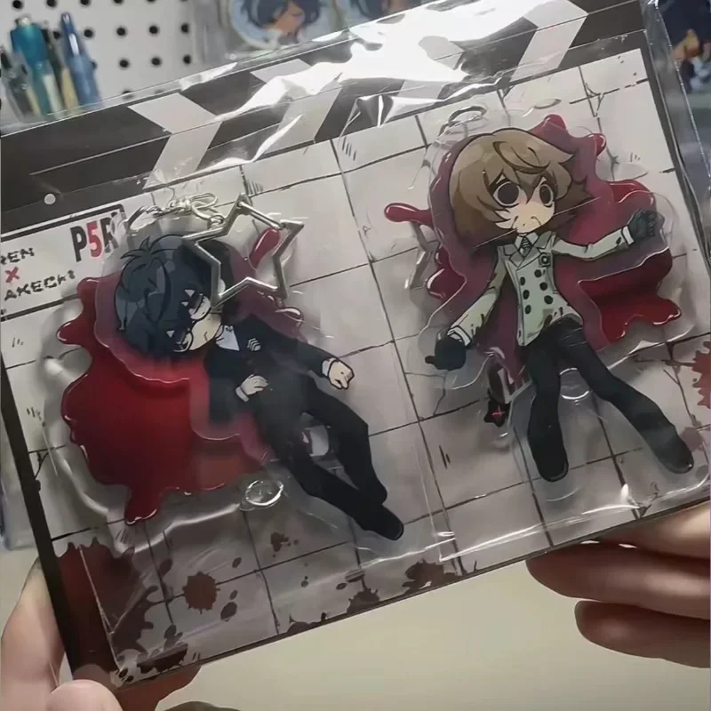 Amamiya Ren Akechi Goro hombres Anime llavero mujeres PERSONA juego de dibujos animados llavero bolsas llavero coche colgante amigos niños regalo Cos