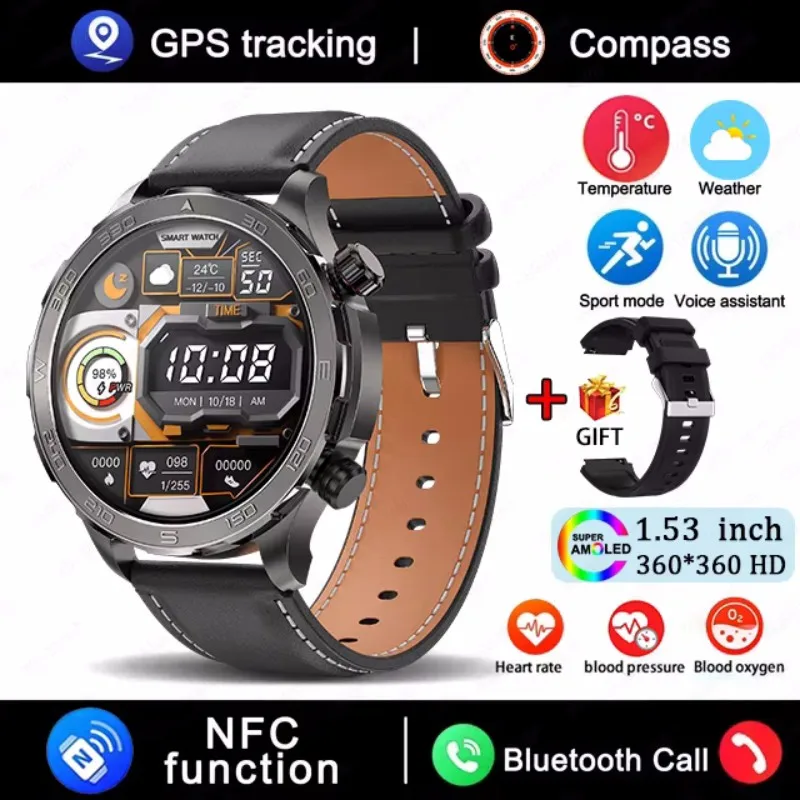 

Смарт-часы Xiaomi GPS Track для мужчин с AMOLED HD-экраном, для занятий спортом на открытом воздухе, с измерением пульса, NFC, водонепроницаемостью IP68, Bluetooth и функцией звонков
