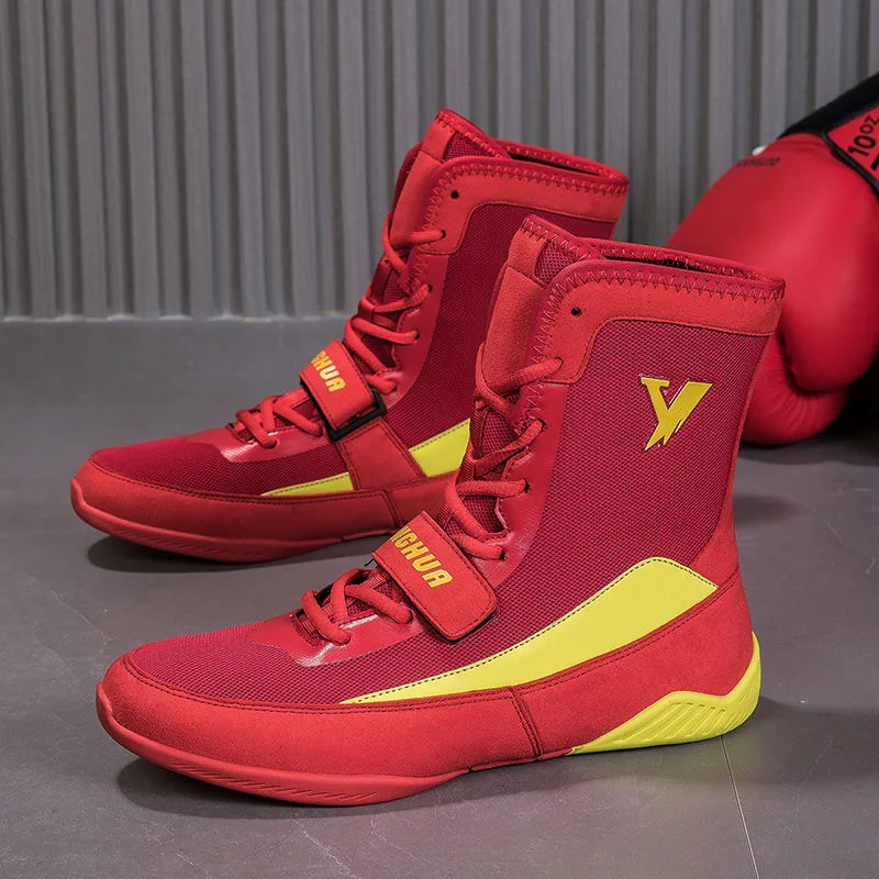 

2024 New Men Wrestling Sneakers Black Red Boxing Shoes for Mens Indoor Sports Shoe Man Designer Fighting Boots