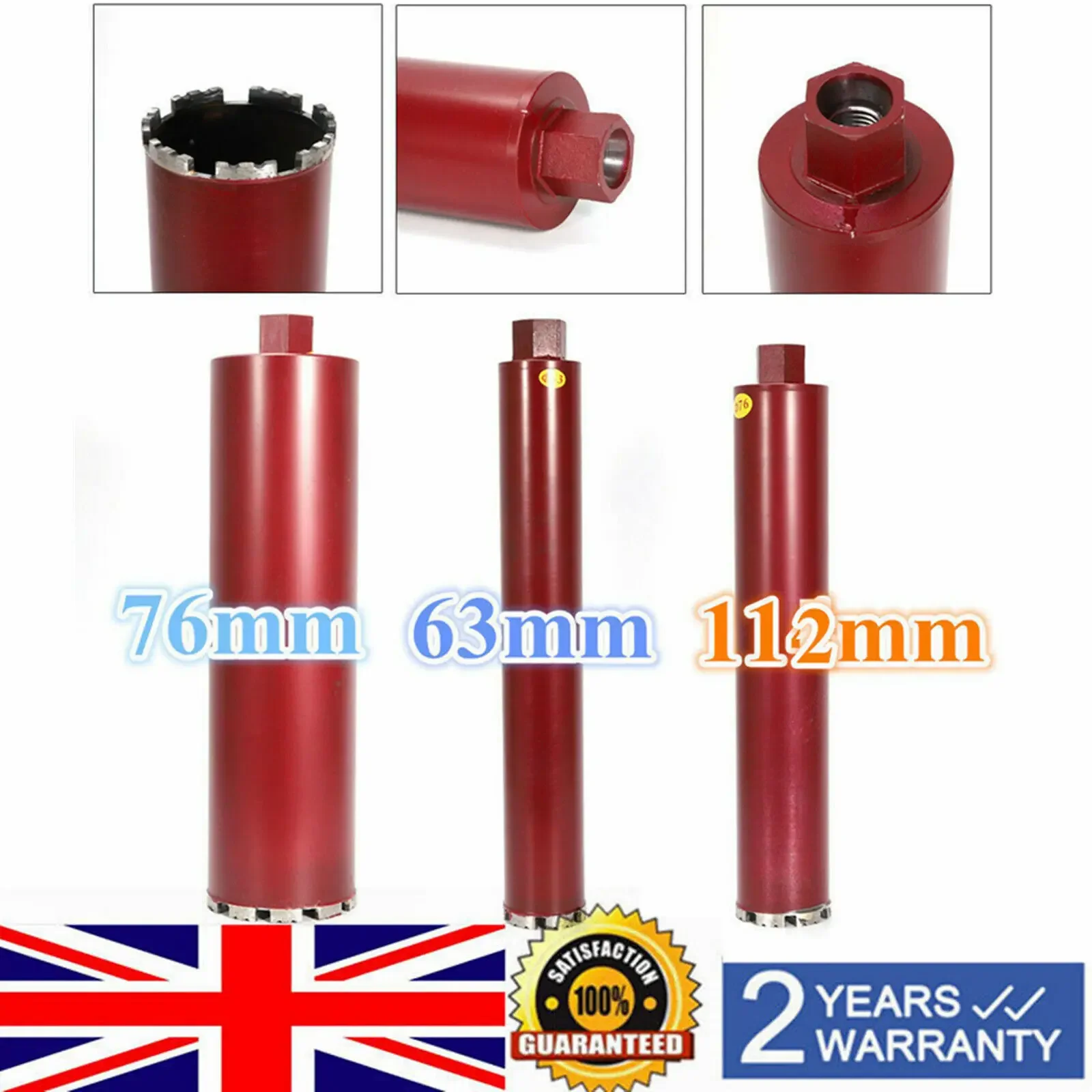 Forets professionnels à noyau de diamant sec et humide, accessoires de perçage, outil portatif pour béton 63/76/112MM